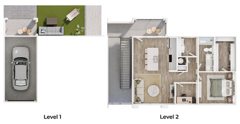 A diagram shows a two-story house with labeled levels.